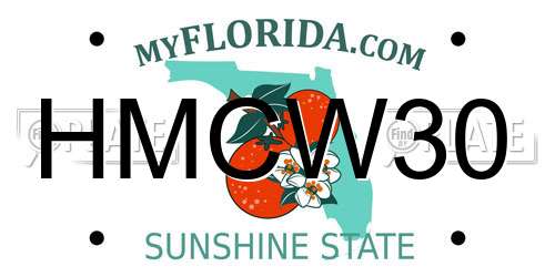 HMCW30 Florida License Plate