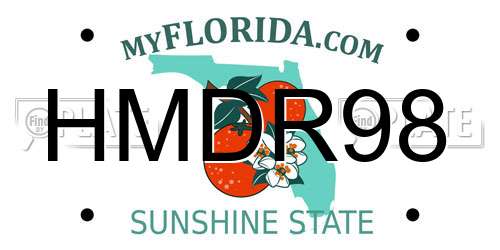 HMDR98 Florida License Plate