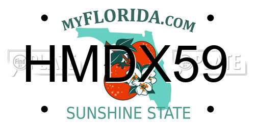 HMDX59 Florida License Plate