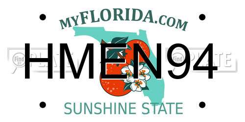 HMEN94 Florida License Plate