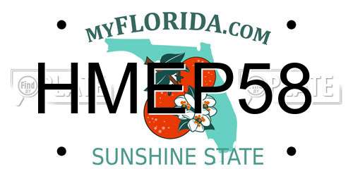 HMEP58 Florida License Plate