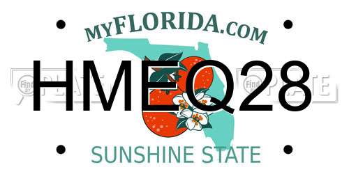 HMEQ28 Florida License Plate