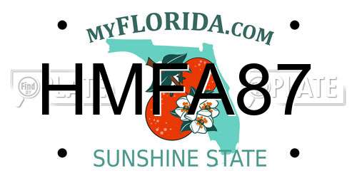HMFA87 Florida License Plate