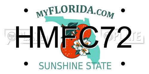 HMFC72 Florida License Plate