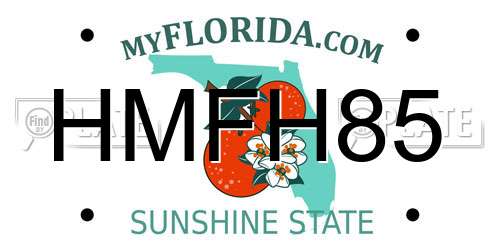HMFH85 Florida License Plate