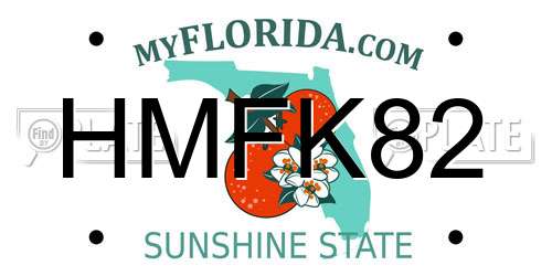 HMFK82 Florida License Plate