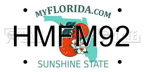 HMFM92 Florida License Plate