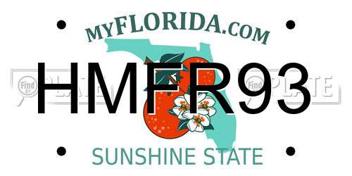 HMFR93 Florida License Plate
