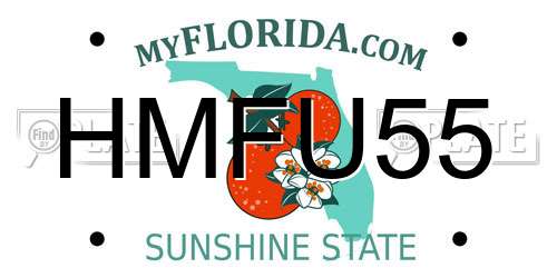 HMFU55 Florida License Plate