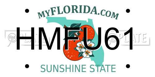 HMFU61 Florida License Plate