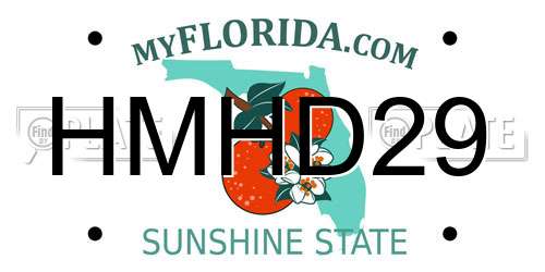 HMHD29 Florida License Plate