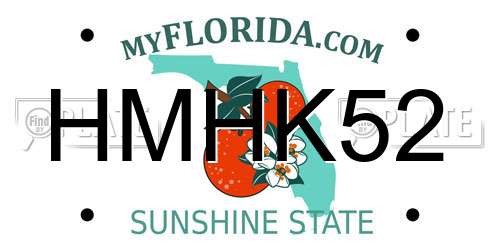 HMHK52 Florida License Plate