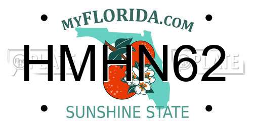 HMHN62 Florida License Plate