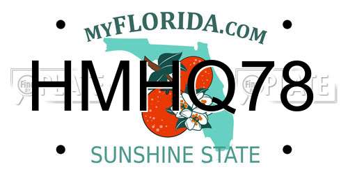 HMHQ78 Florida License Plate