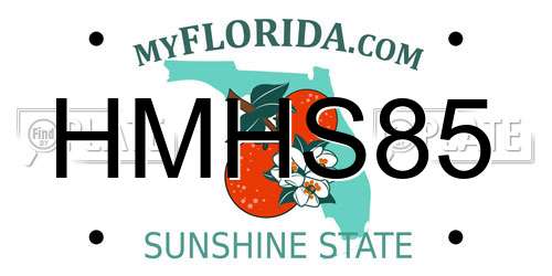 HMHS85 Florida License Plate