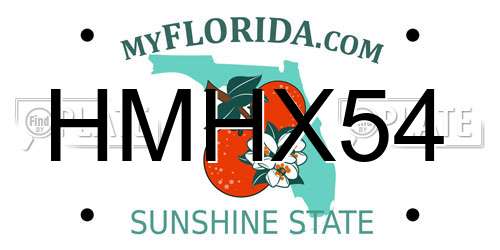 HMHX54 Florida License Plate