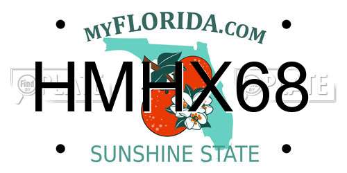 HMHX68 Florida License Plate