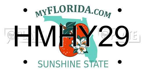 HMHY29 Florida License Plate