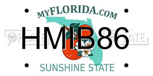 HMIB86 Florida License Plate