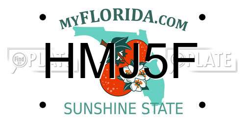 HMJ5F Florida License Plate