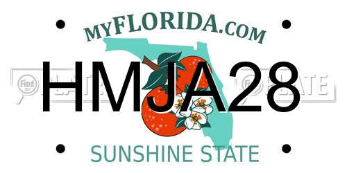 HMJA28 Florida License Plate
