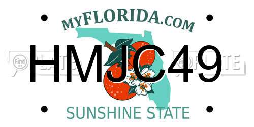 HMJC49 Florida License Plate