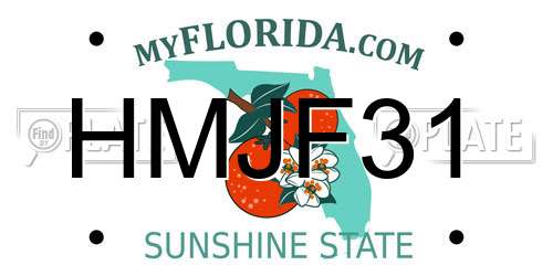 HMJF31 Florida License Plate