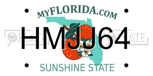 HMJJ64 Florida License Plate