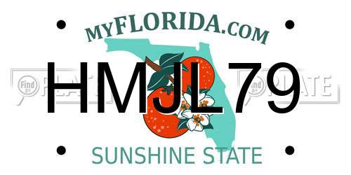 HMJL79 Florida License Plate