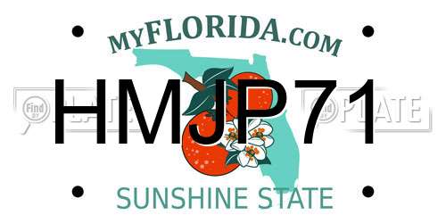 HMJP71 Florida License Plate
