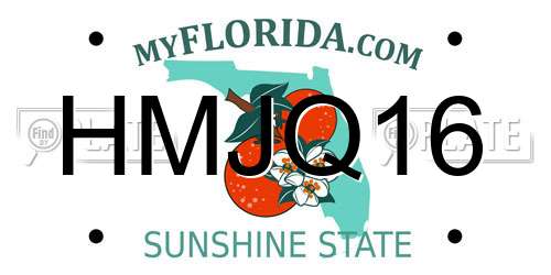 HMJQ16 Florida License Plate