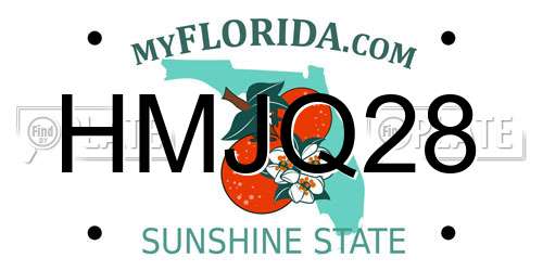 HMJQ28 Florida License Plate