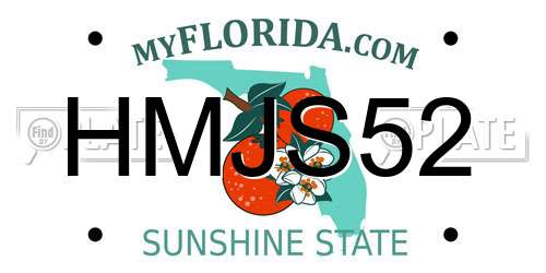 HMJS52 Florida License Plate