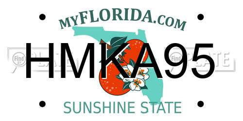 HMKA95 Florida License Plate