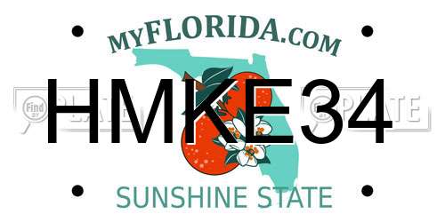 HMKE34 Florida License Plate