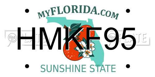 HMKF95 Florida License Plate
