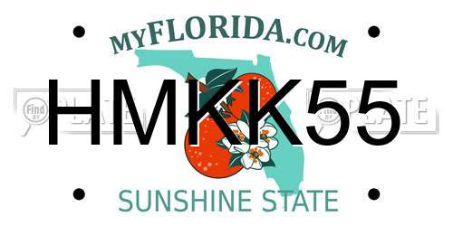 HMKK55 Florida License Plate