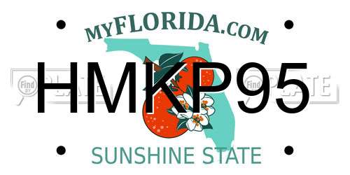 HMKP95 Florida License Plate
