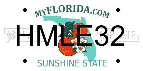 HMLE32 Florida License Plate