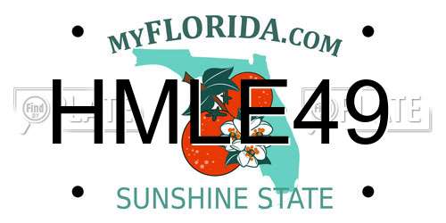 HMLE49 Florida License Plate