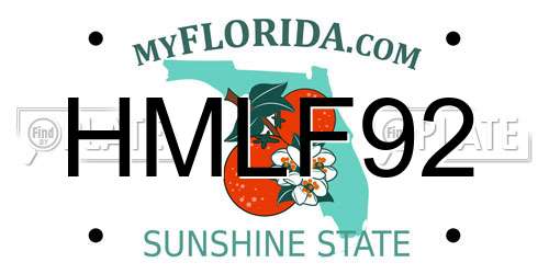 HMLF92 Florida License Plate