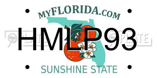 HMLP93 Florida License Plate