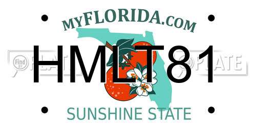 HMLT81 Florida License Plate
