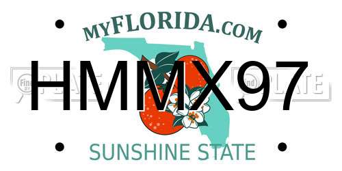 HMMX97 Florida License Plate