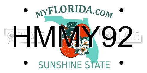 HMMY92 Florida License Plate
