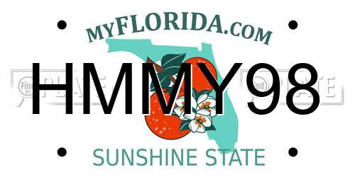 HMMY98 Florida License Plate
