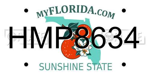 HMP8634 Florida License Plate
