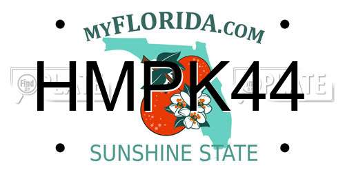HMPK44 Florida License Plate
