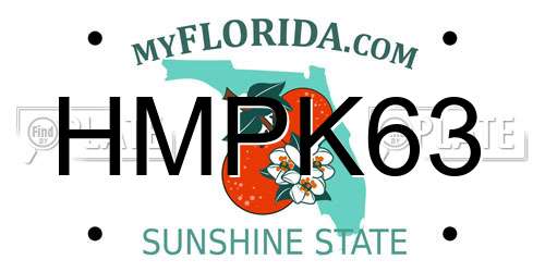 HMPK63 Florida License Plate