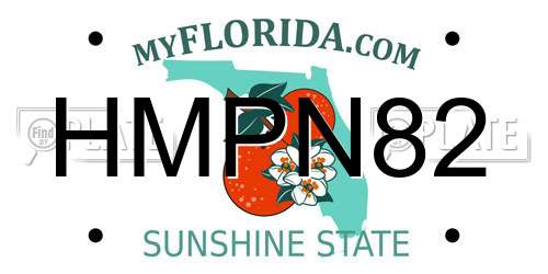 HMPN82 Florida License Plate